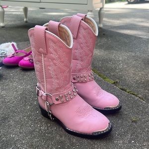 COPY - Little Girl Cowgirl Boots Pink Rhinestone